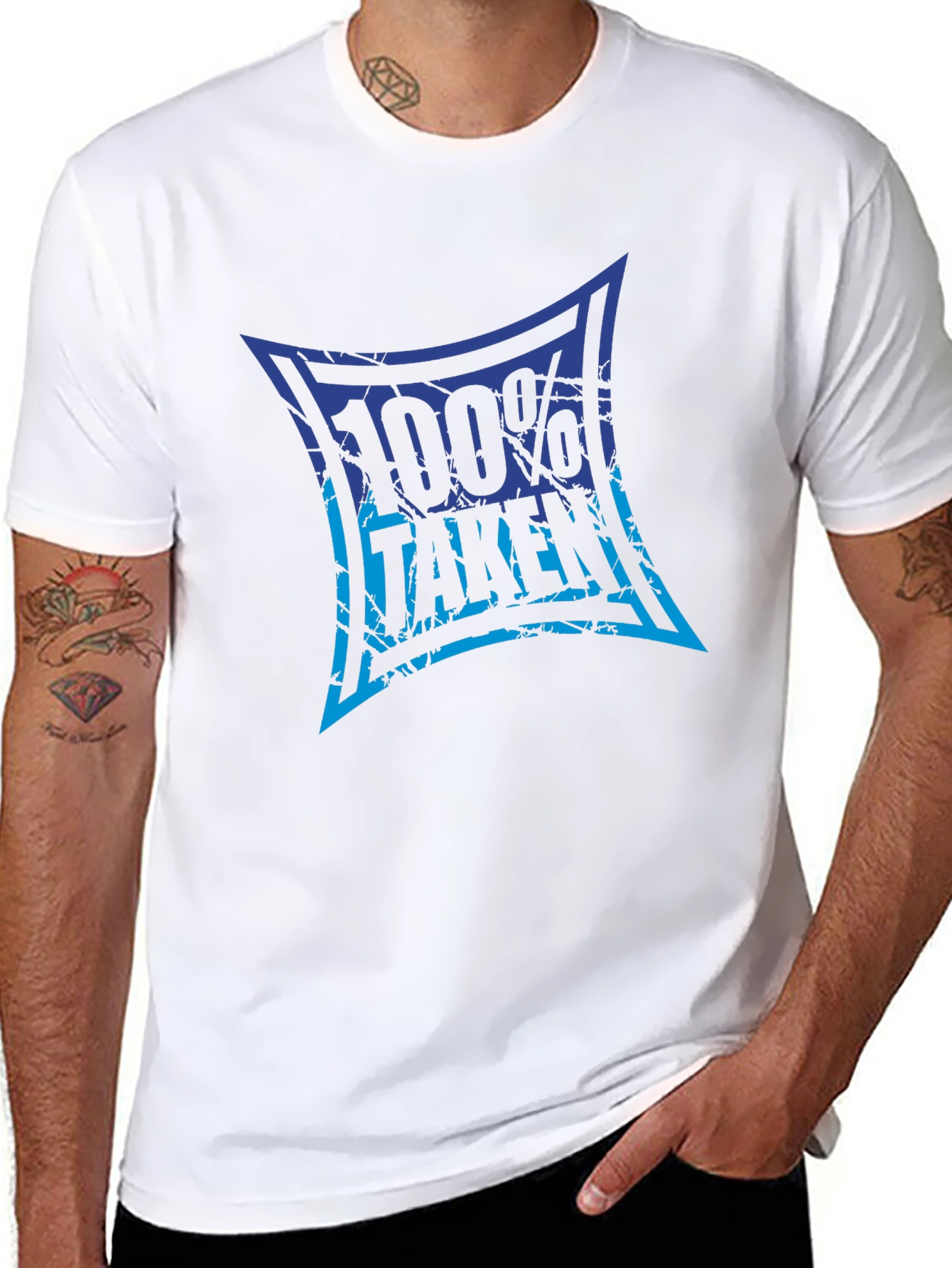 100% Taken Graphic Tee - Black Crew Neck T-Shirt