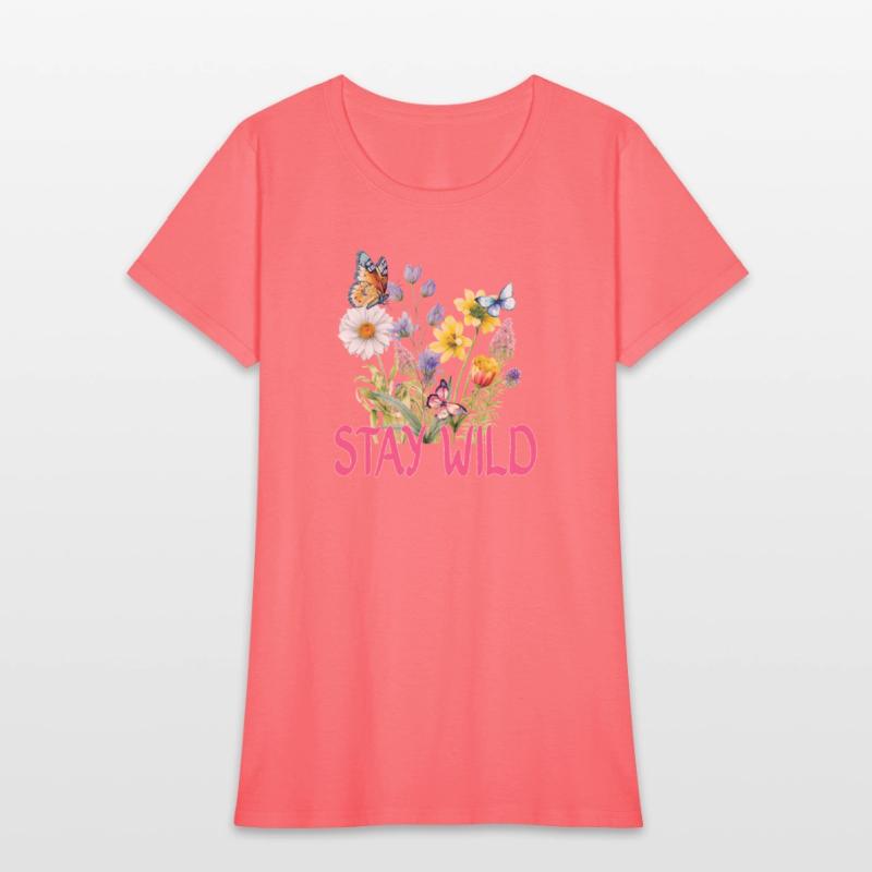 "stay wild" flower graphic tee