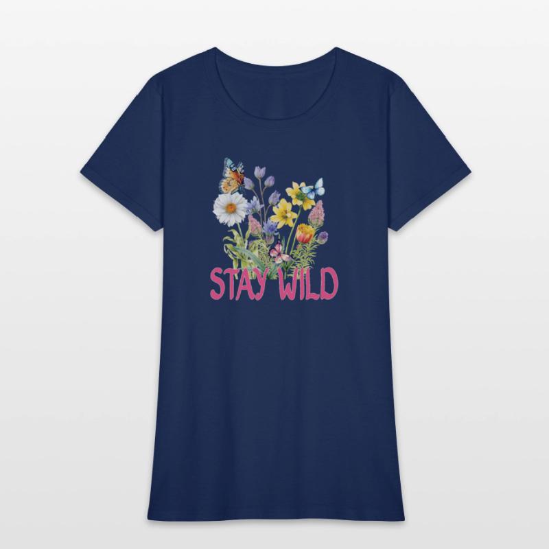 "stay wild" flower graphic tee