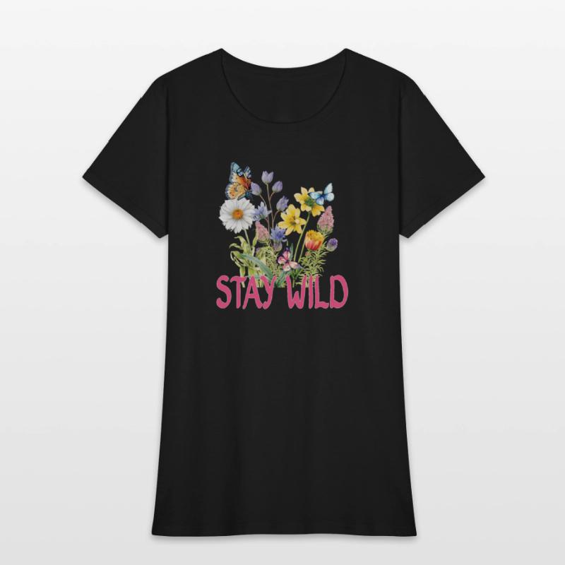 "stay wild" flower graphic tee