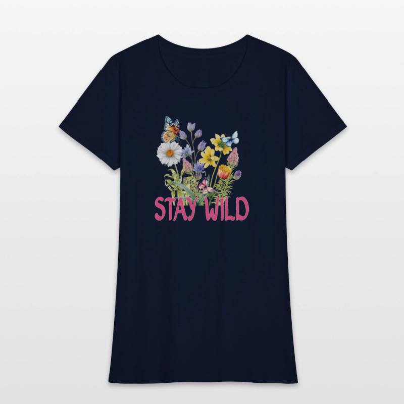 "stay wild" flower graphic tee