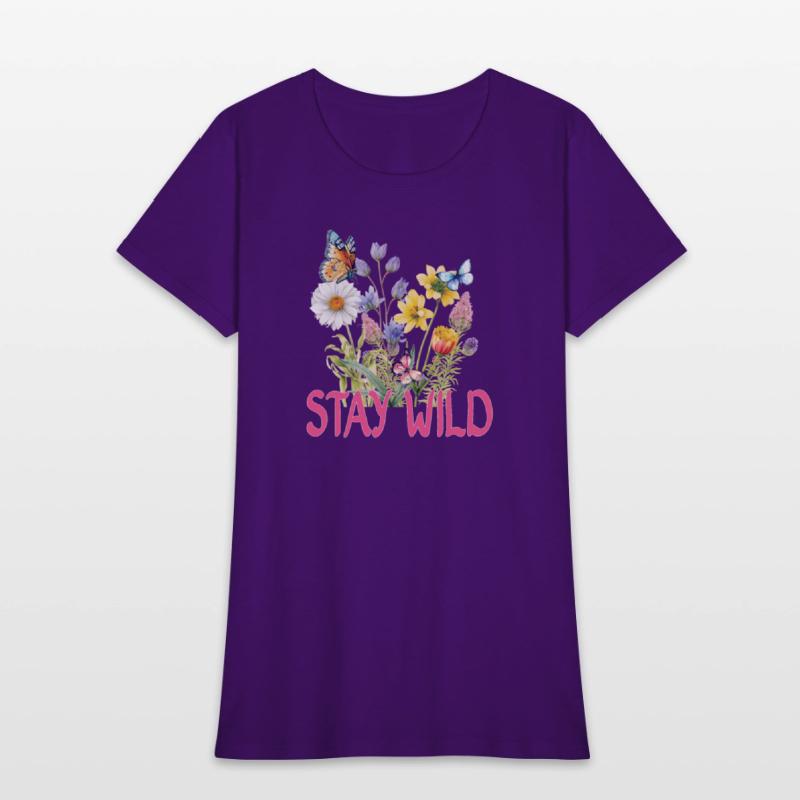 "stay wild" flower graphic tee