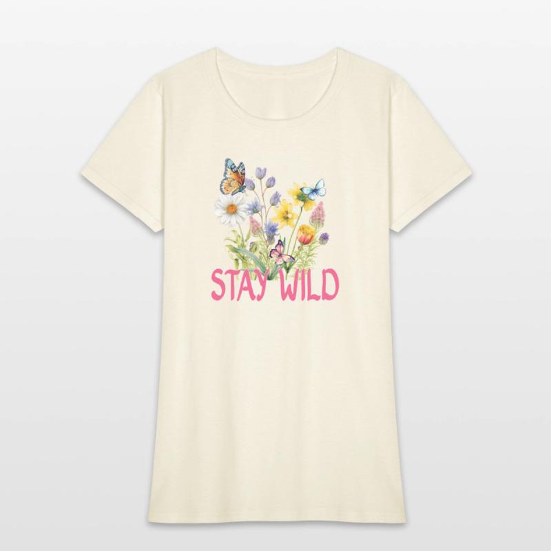 "stay wild" flower graphic tee