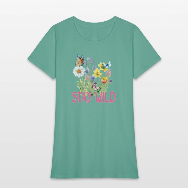 "stay wild" flower graphic tee