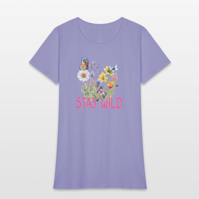 "stay wild" flower graphic tee