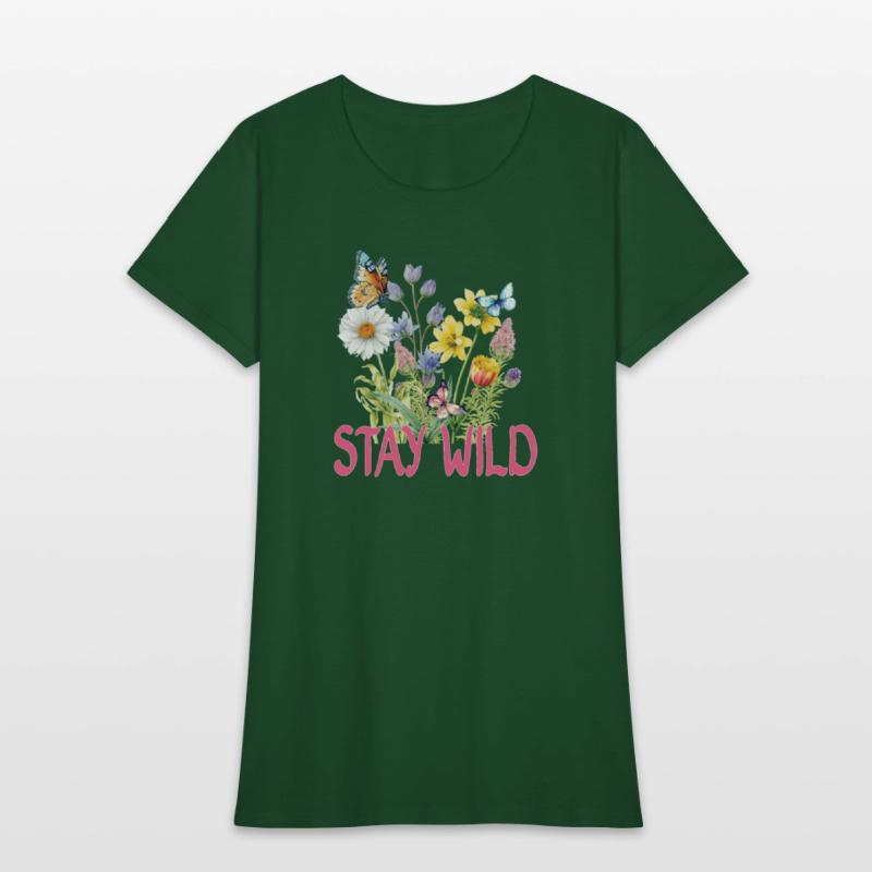"stay wild" flower graphic tee