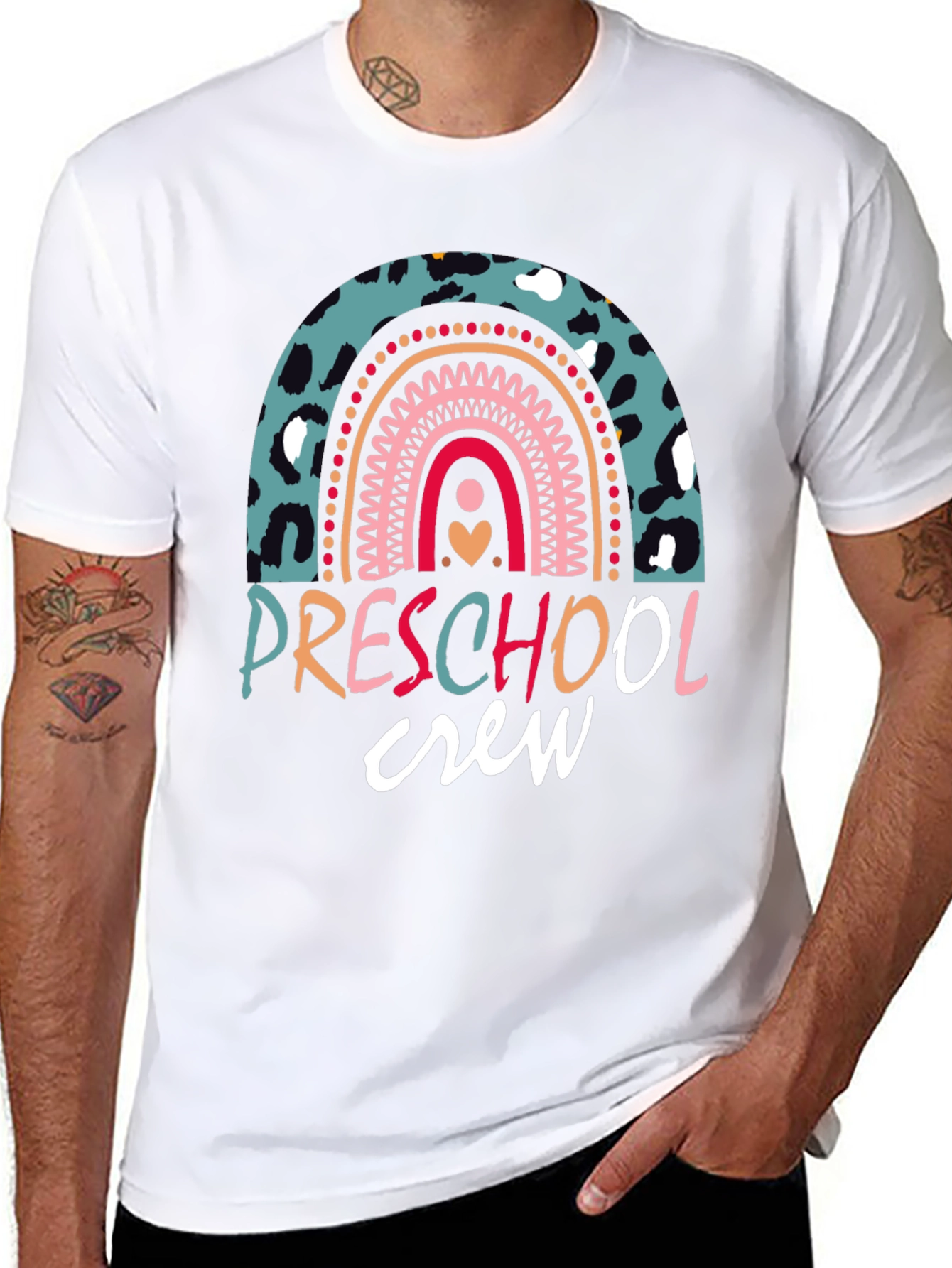 Preschool Crew Rainbow Graphic Tee