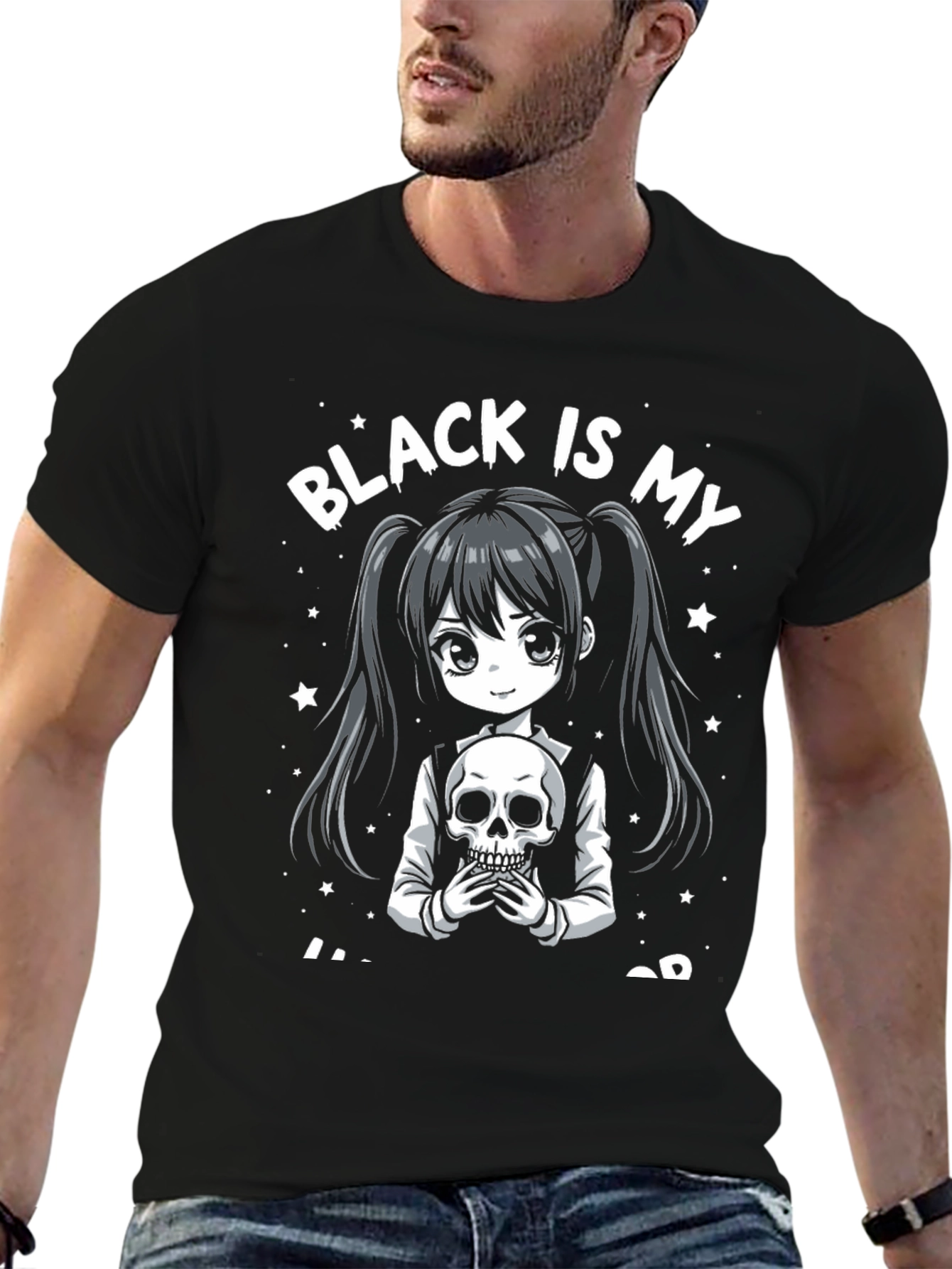 Black is My Happy Color Graphic Tee