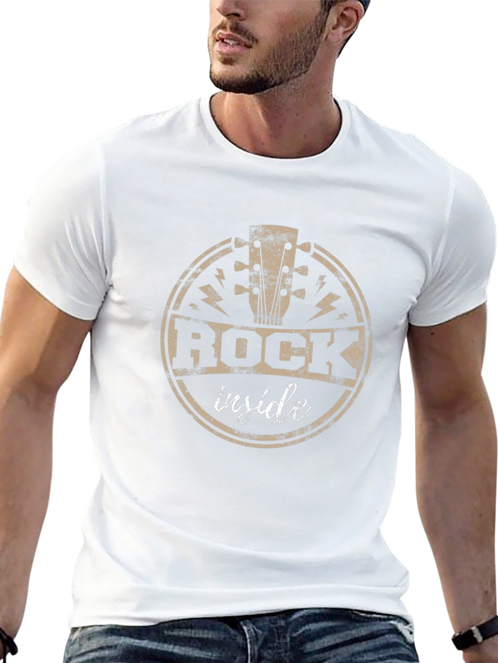 Rock Inside Graphic Tee - Black Cotton T-Shirt