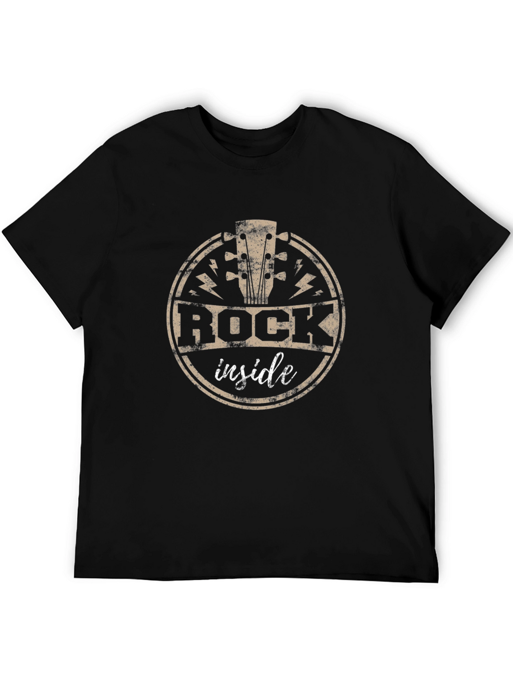 Rock Inside Graphic Tee - Black Cotton T-Shirt