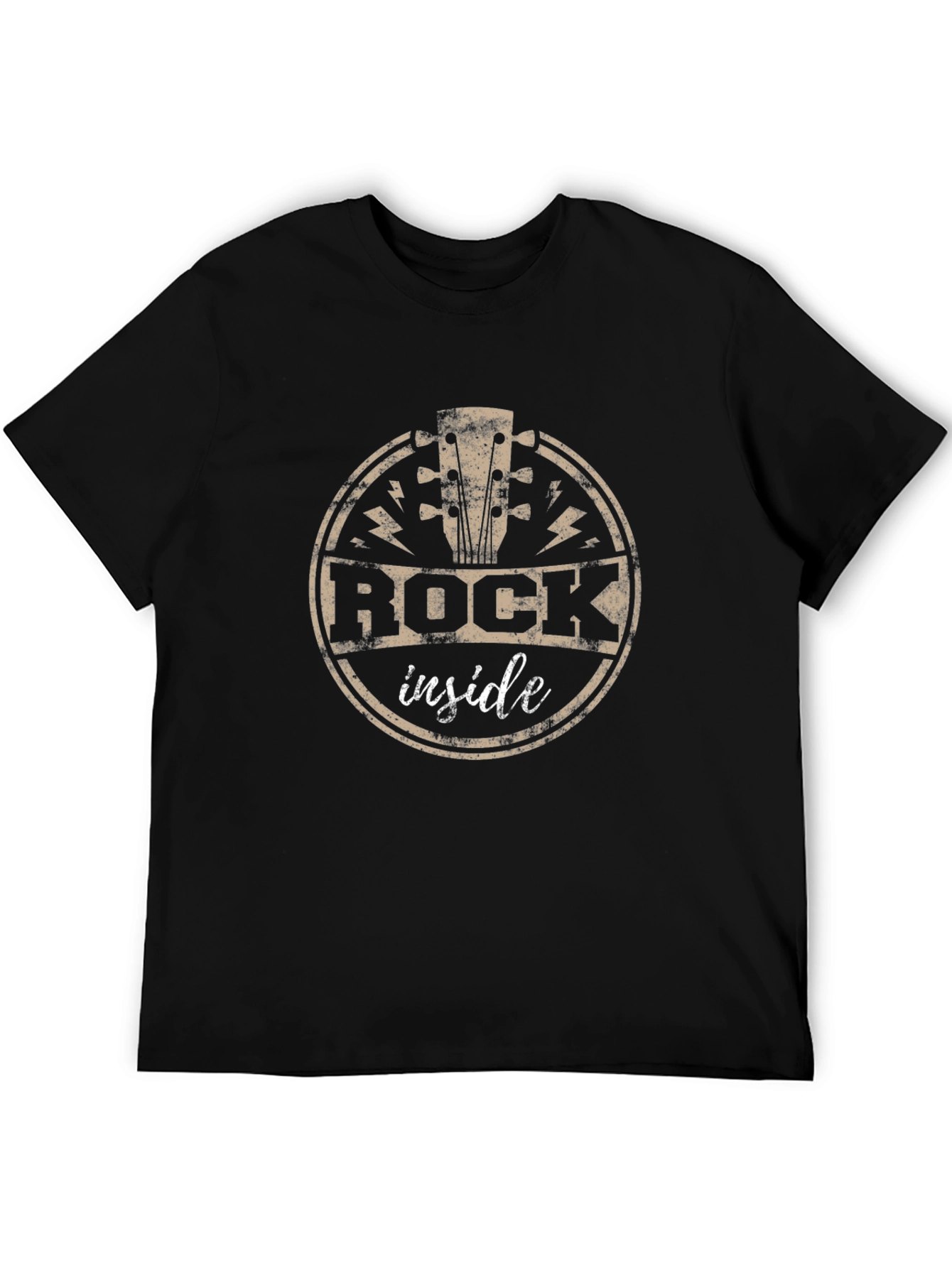 Rock Inside Graphic Tee - Black Cotton T-Shirt