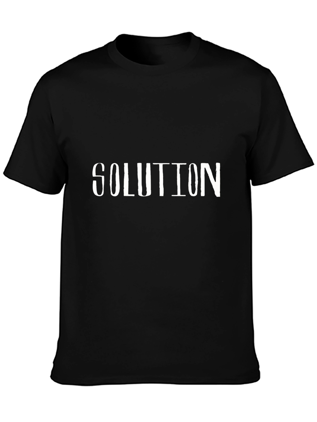 Solution T-Shirt - Mens Black Cotton Graphic Tee