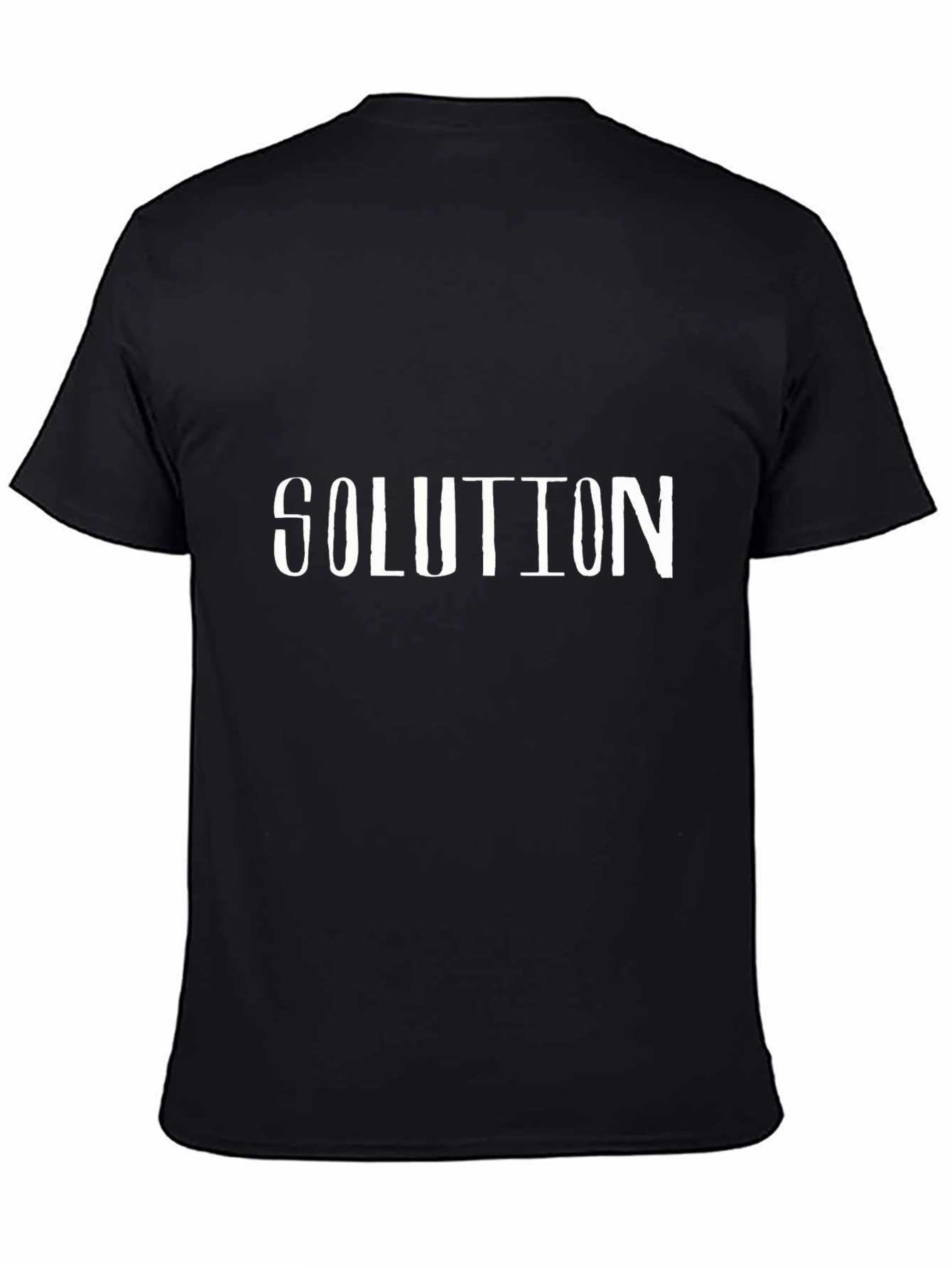Solution T-Shirt - Mens Black Cotton Graphic Tee