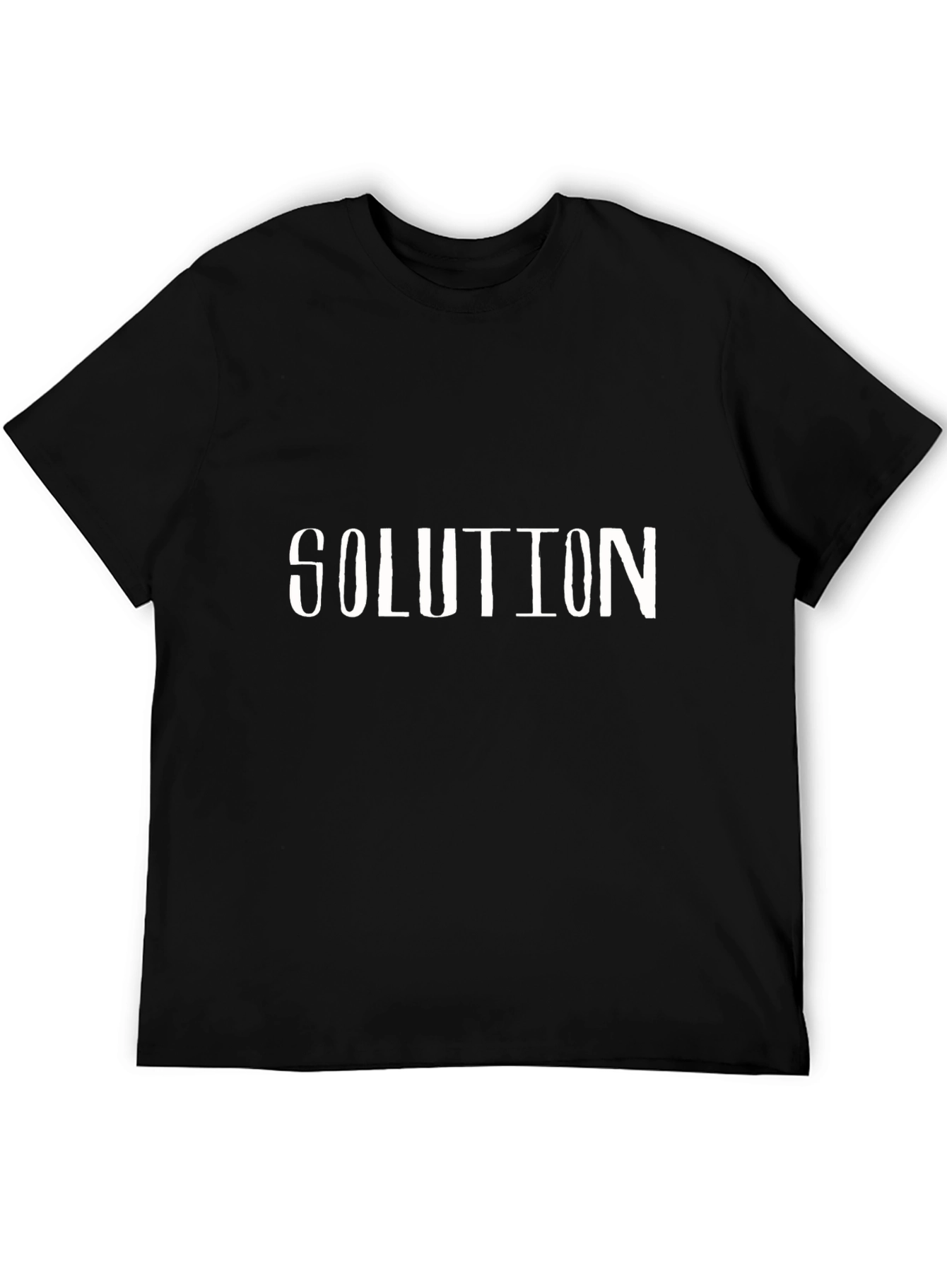 Solution T-Shirt - Mens Black Cotton Graphic Tee