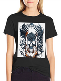 Skull & Flame Graphic Tee - Bold Black T-Shirt