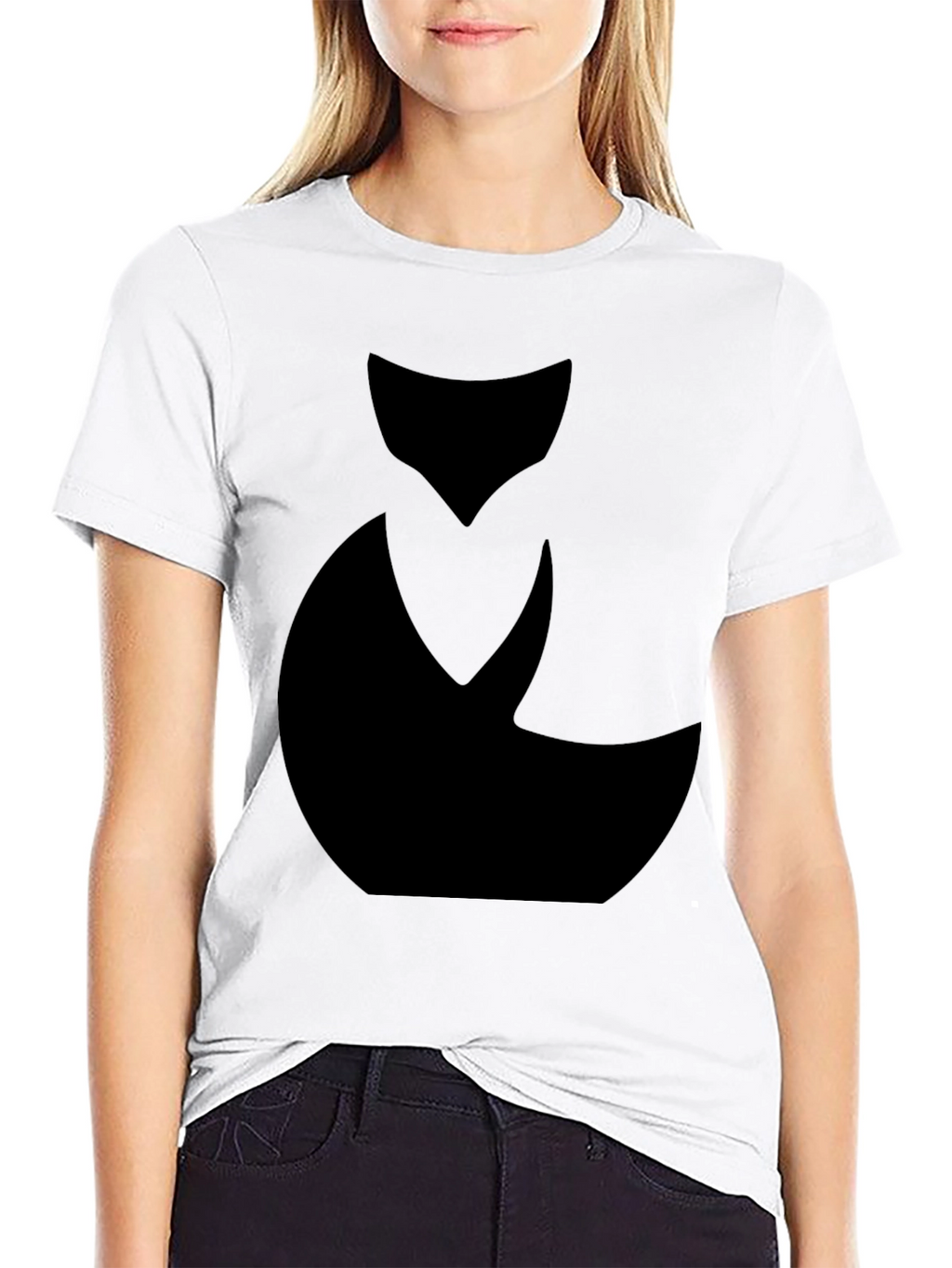 Abstract Black Cat Graphic Tee - Mens