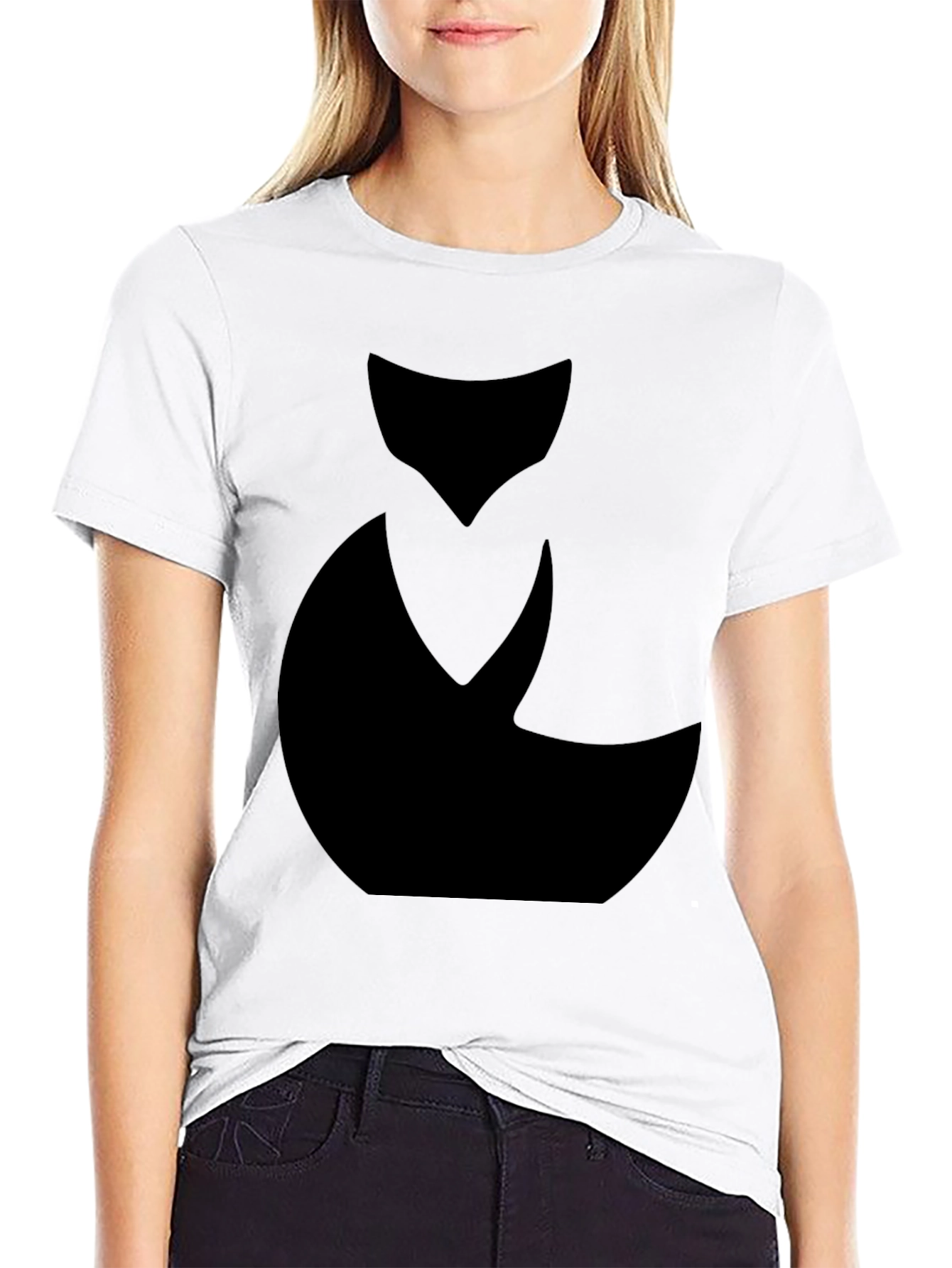 Abstract Black Cat Graphic Tee - Mens