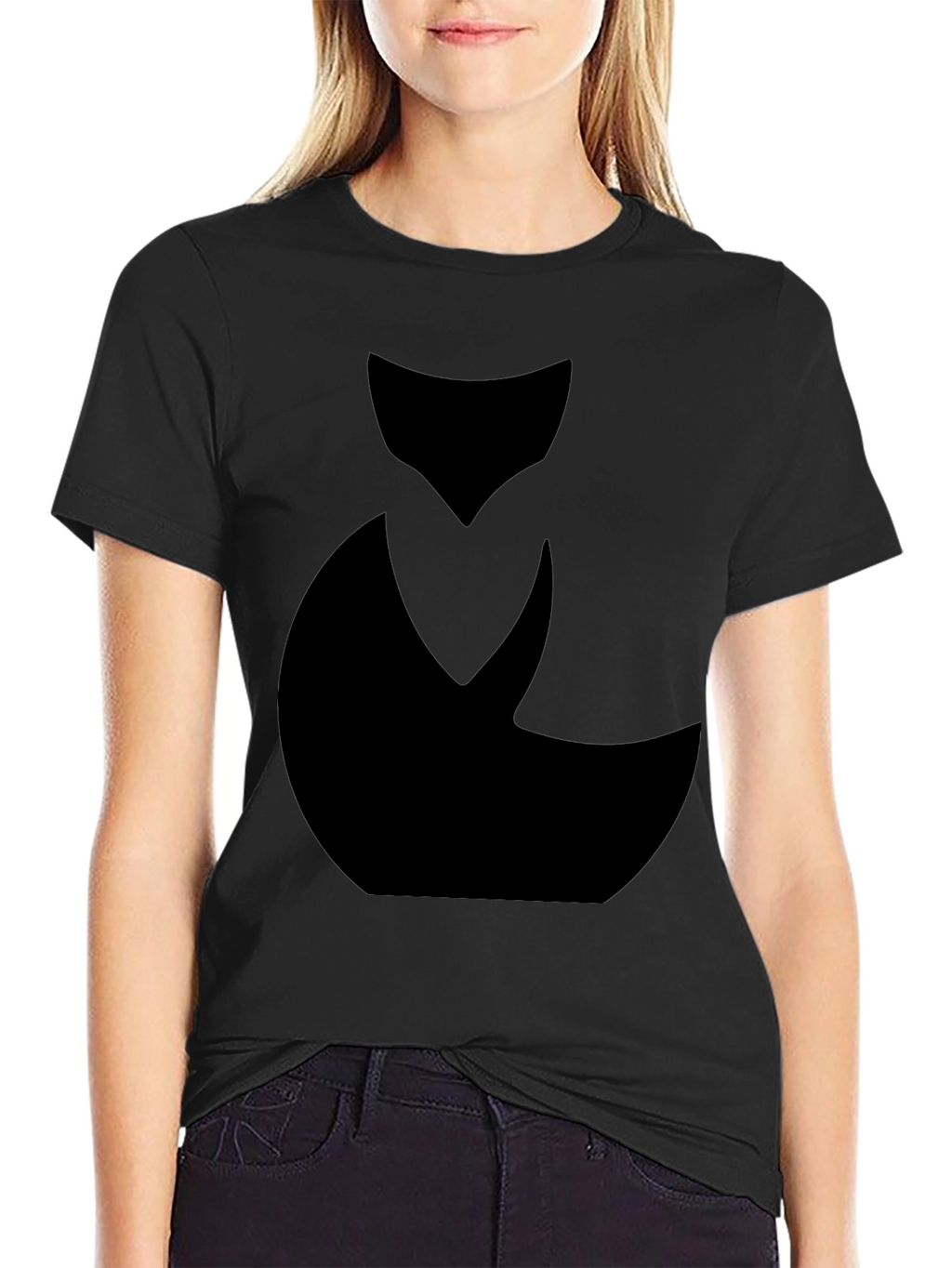 Abstract Black Cat Graphic Tee - Mens