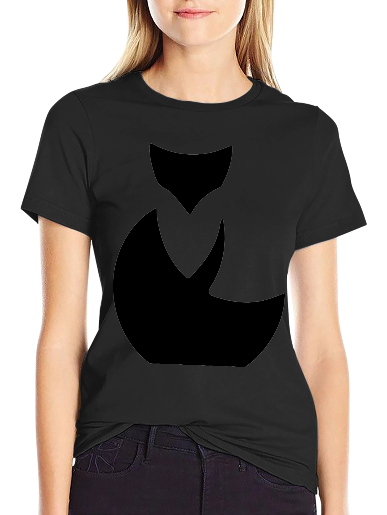 Abstract Black Cat Graphic Tee - Mens