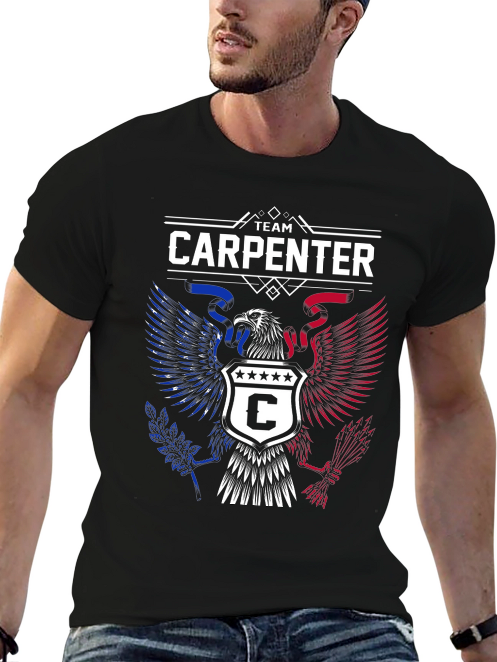 Team Carpenter Eagle Graphic Black T-Shirt