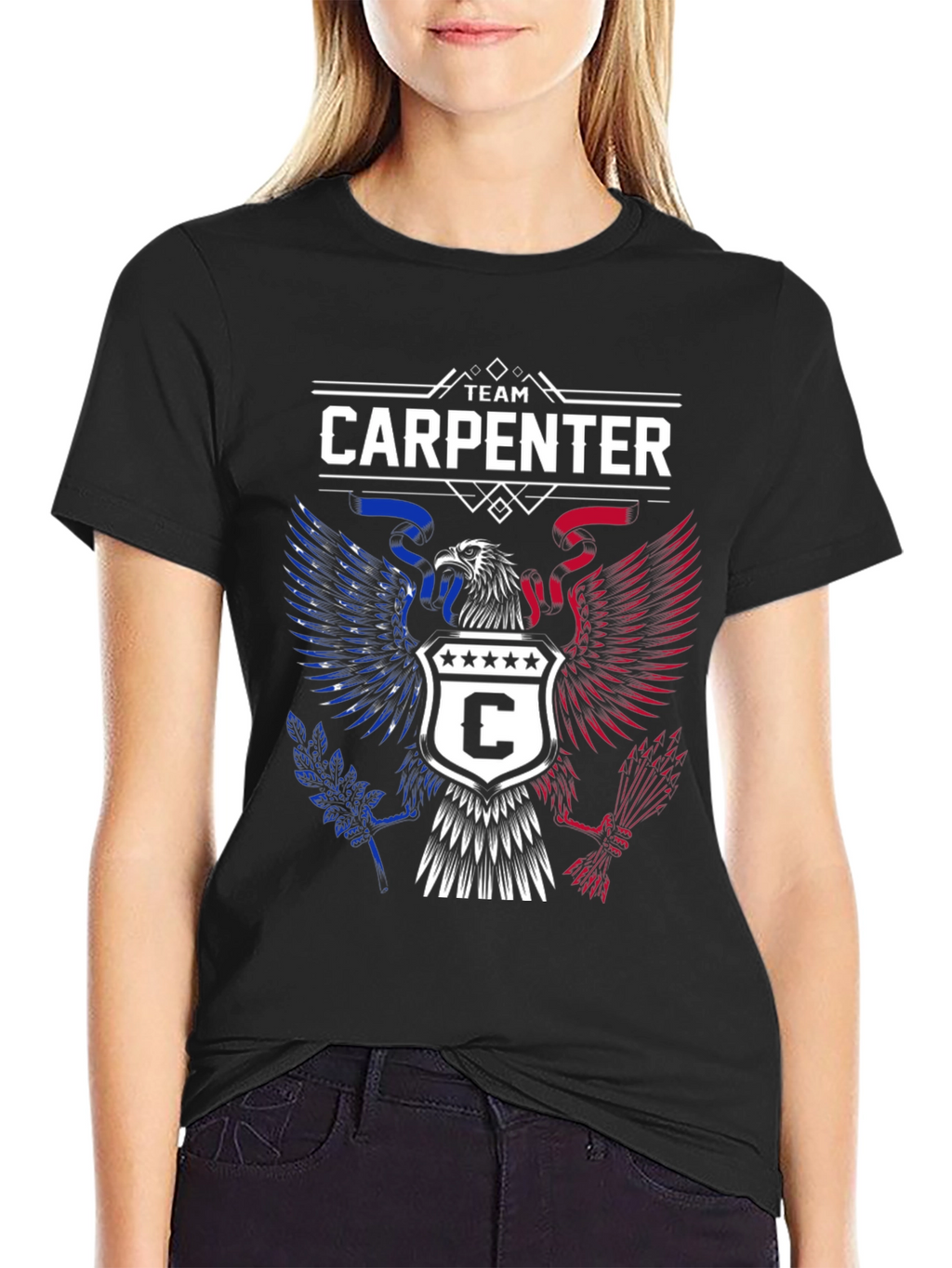 Team Carpenter Eagle Graphic Black T-Shirt