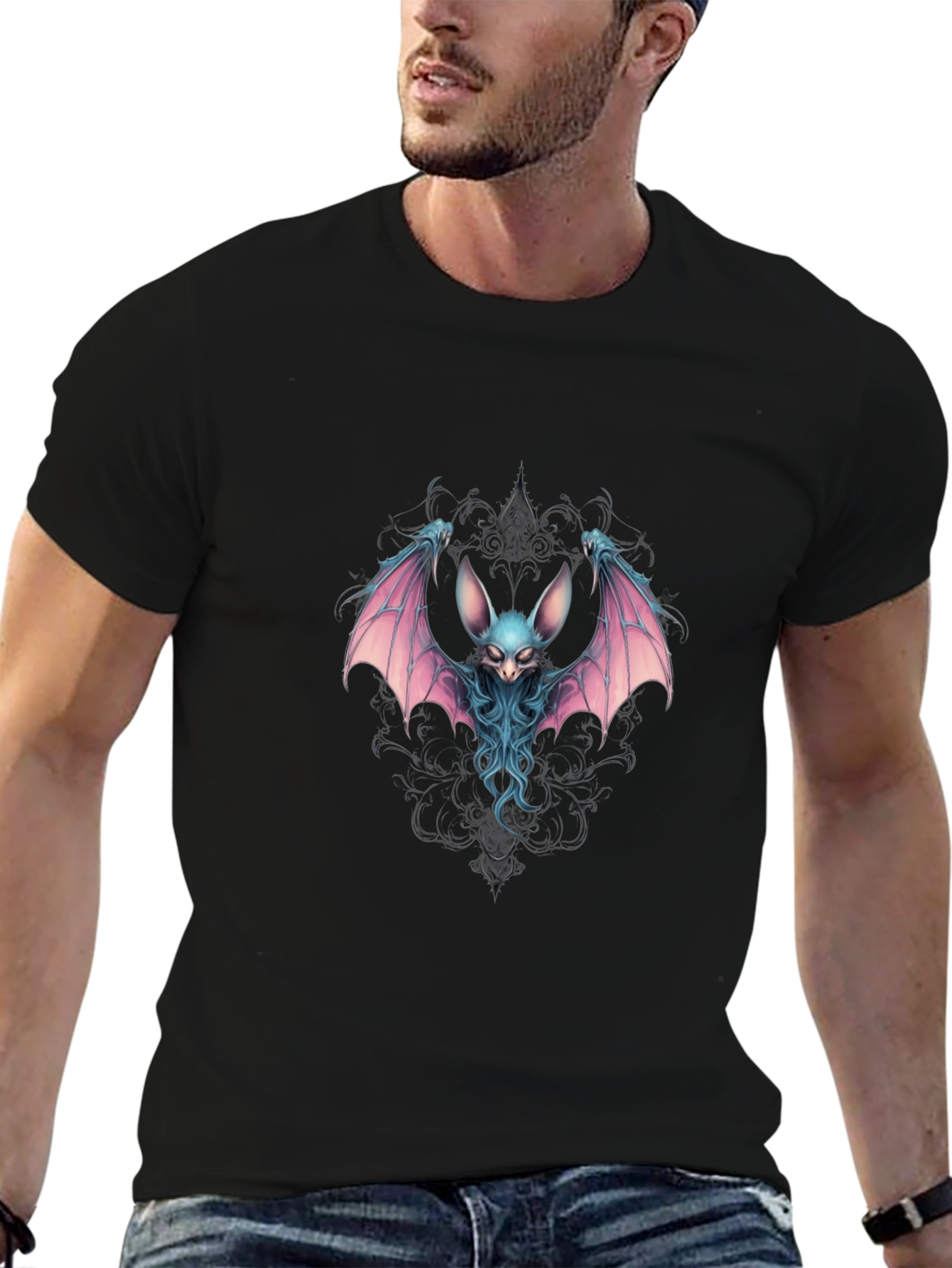 Bat Graphic Black T-Shirt