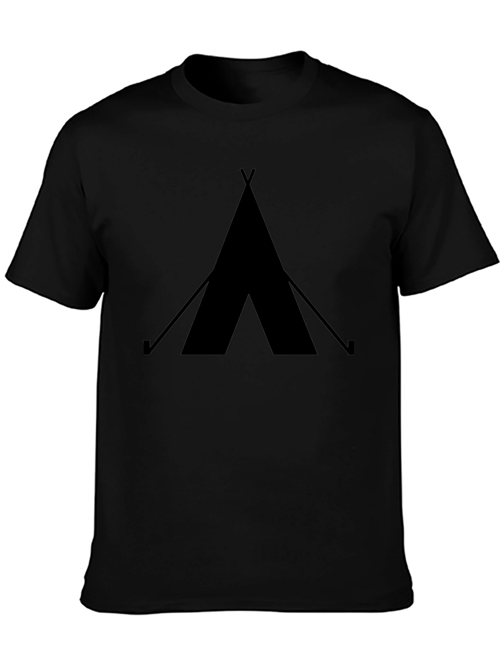 Black Tee with Tent Graphic