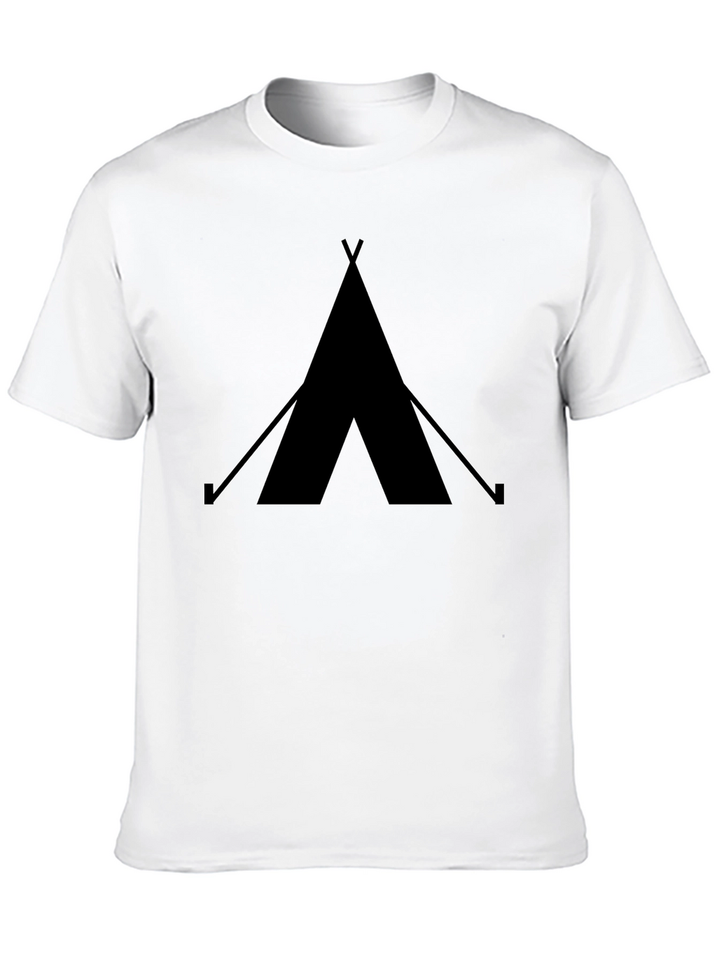 Black Tee with Tent Graphic