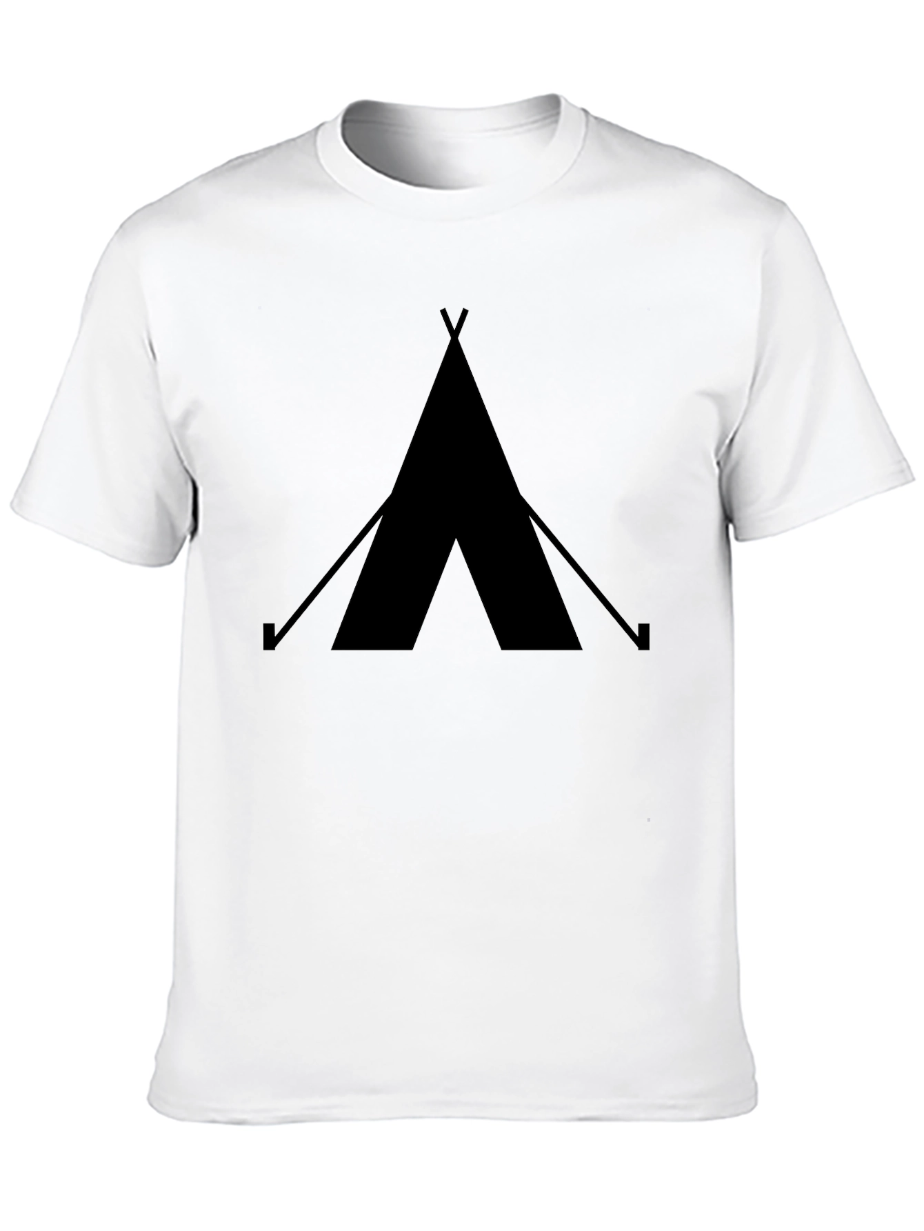 Black Tee with Tent Graphic