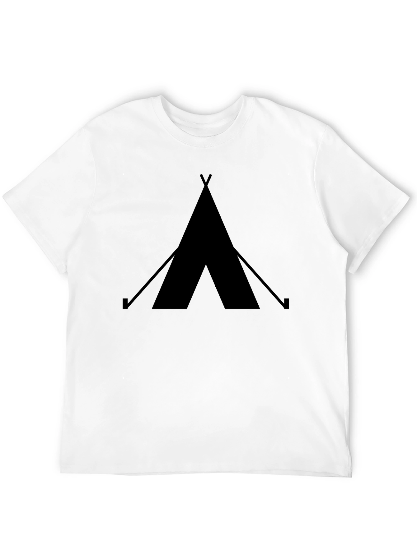 Black Tee with Tent Graphic