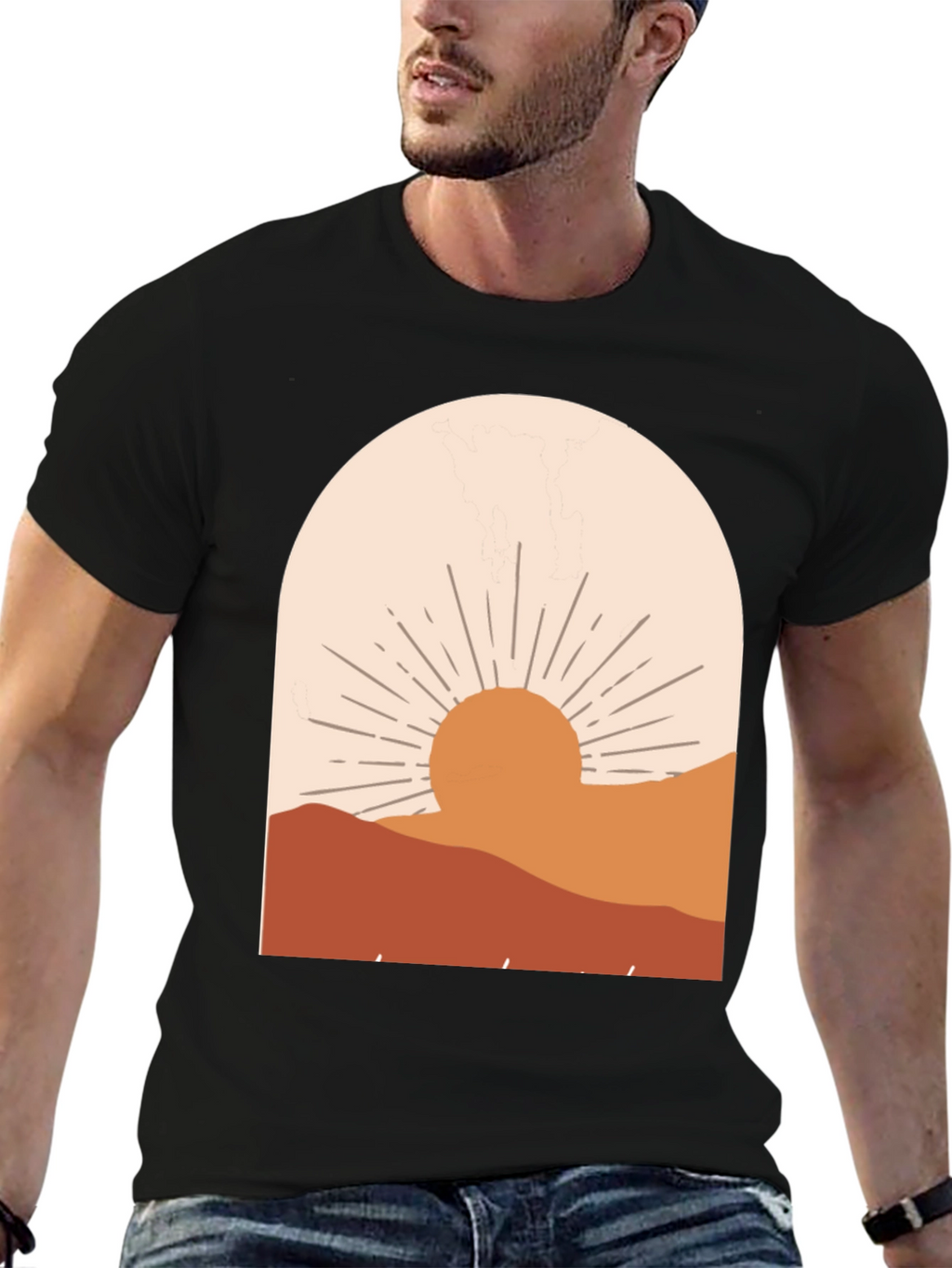 Boho Sunset Graphic Tee - Relaxed Fit