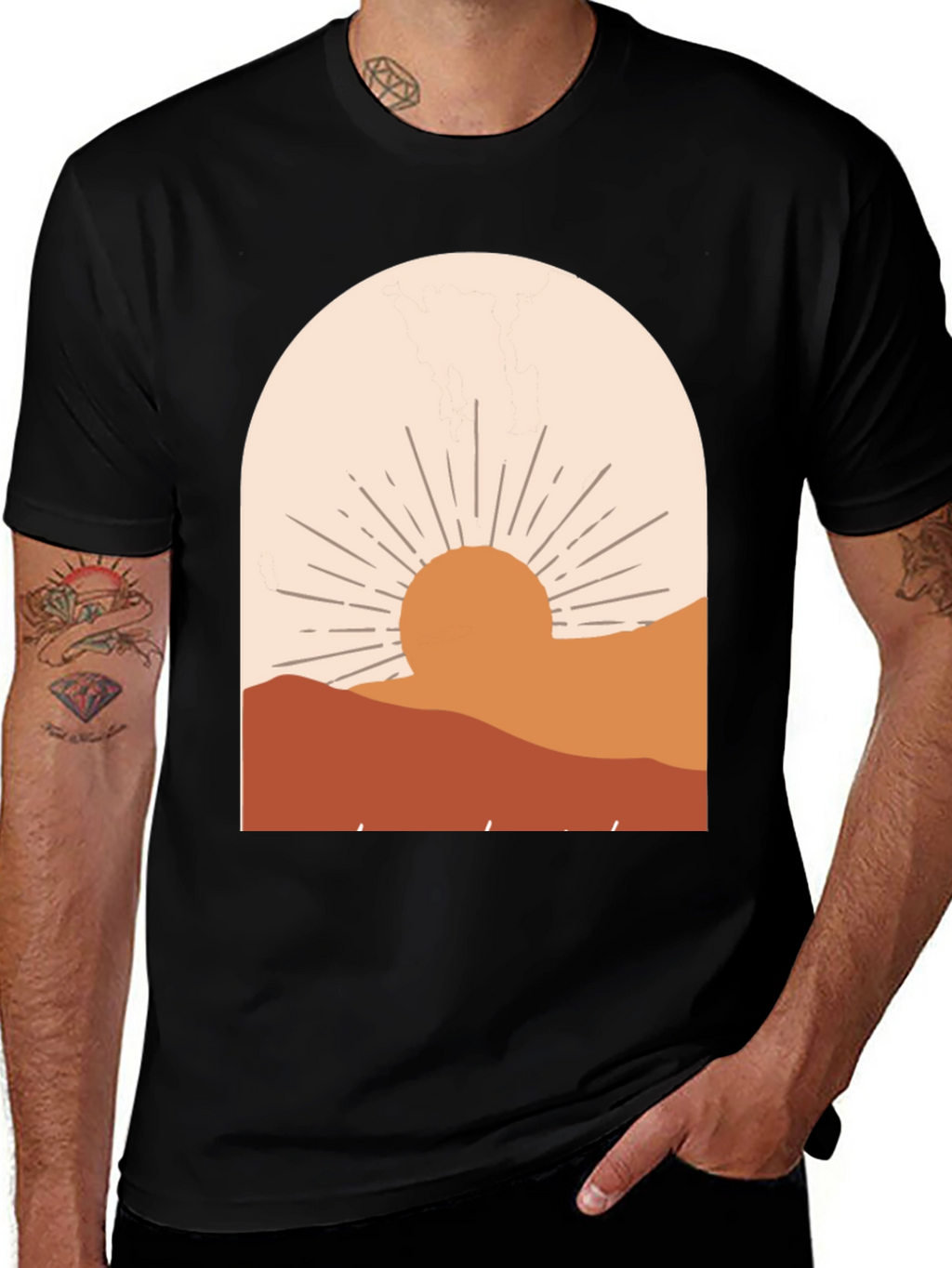 Boho Sunset Graphic Tee - Relaxed Fit