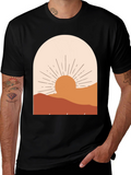 Boho Sunset Graphic Tee - Relaxed Fit