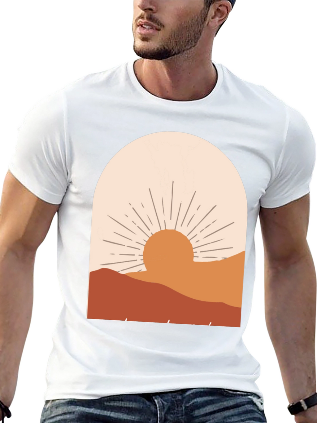 Boho Sunset Graphic Tee - Relaxed Fit