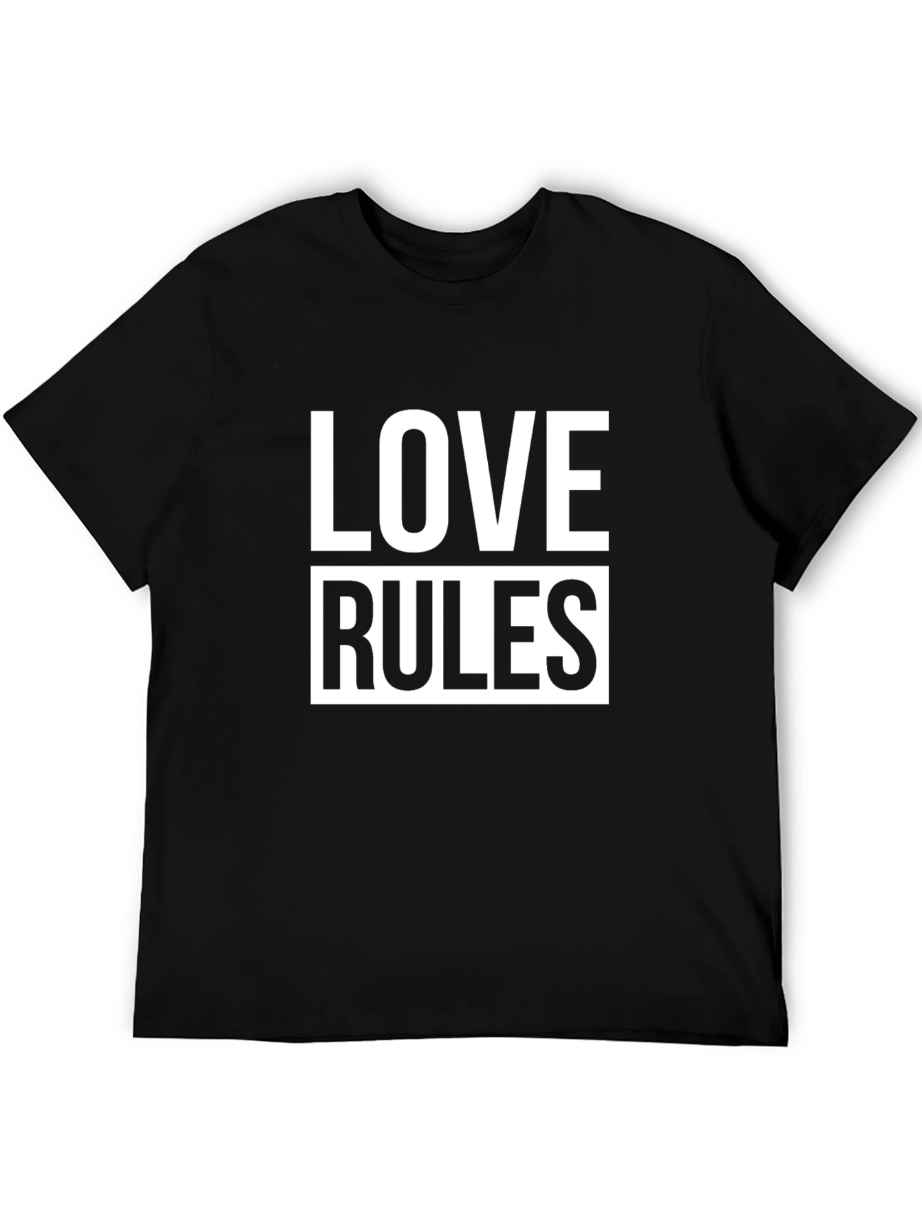 Love Rules Graphic Black T-Shirt