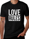 Love Rules Graphic Black T-Shirt