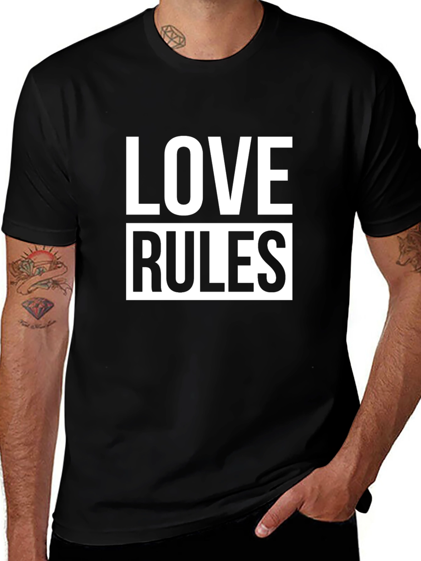 Love Rules Graphic Black T-Shirt
