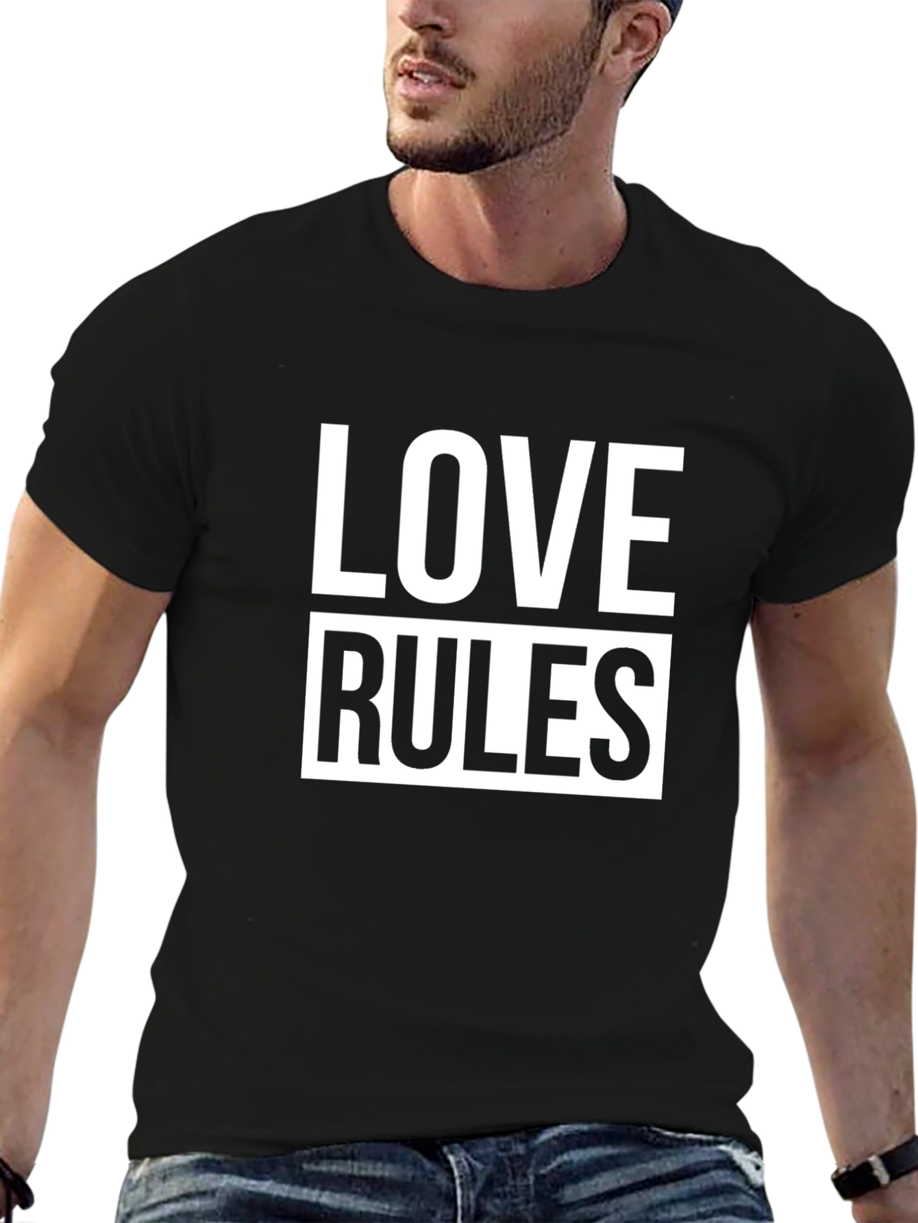 Love Rules Graphic Black T-Shirt