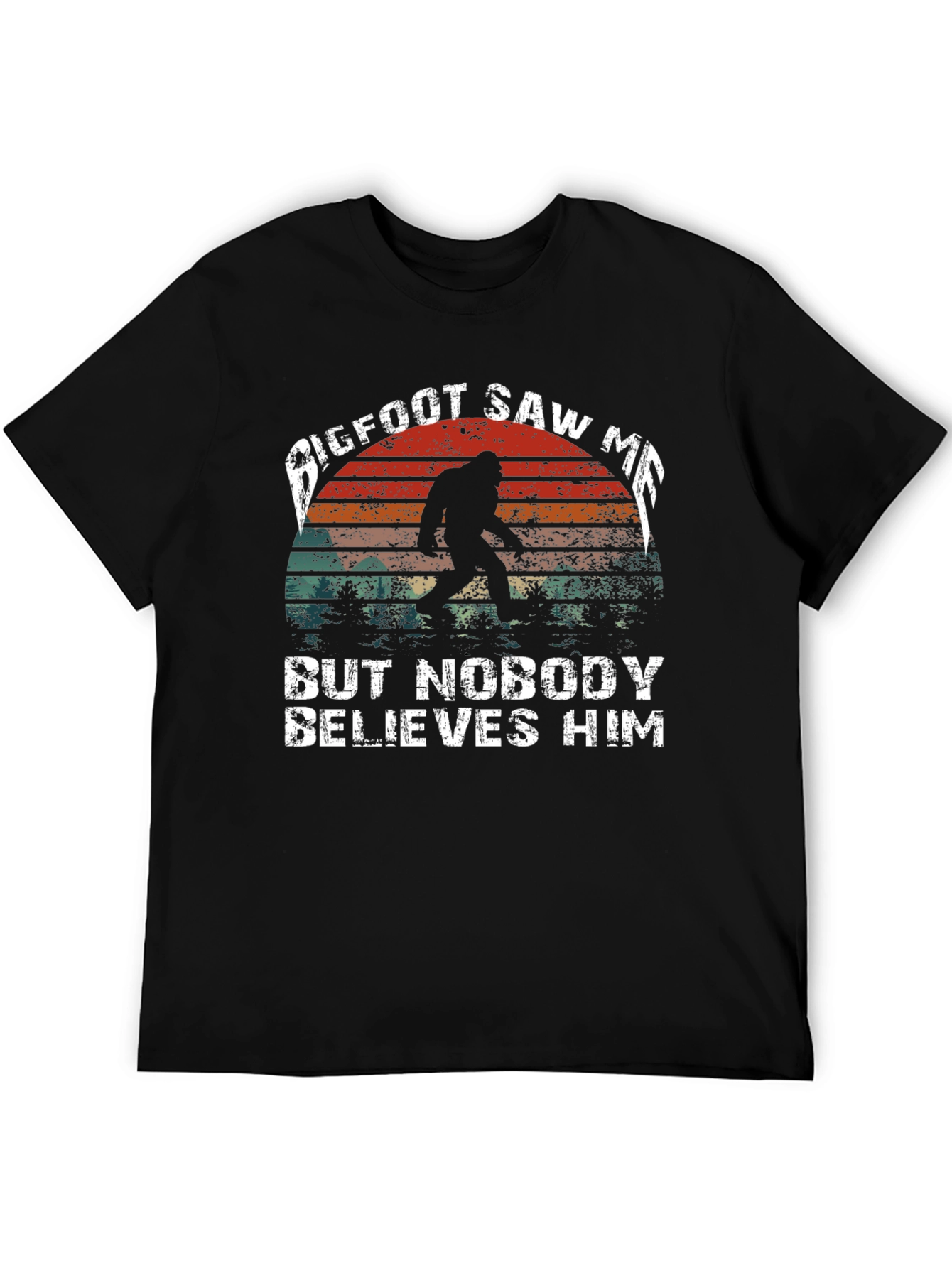 Bigfoot Saw Me Mens Graphic T-Shirt