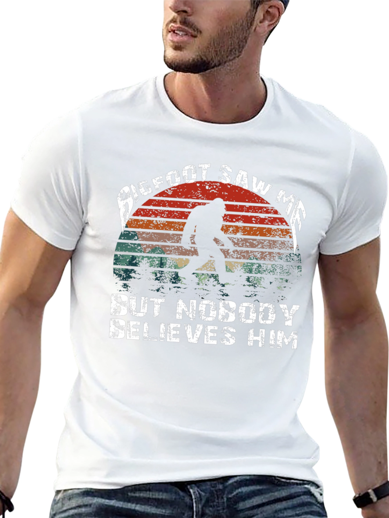 Bigfoot Saw Me Mens Graphic T-Shirt