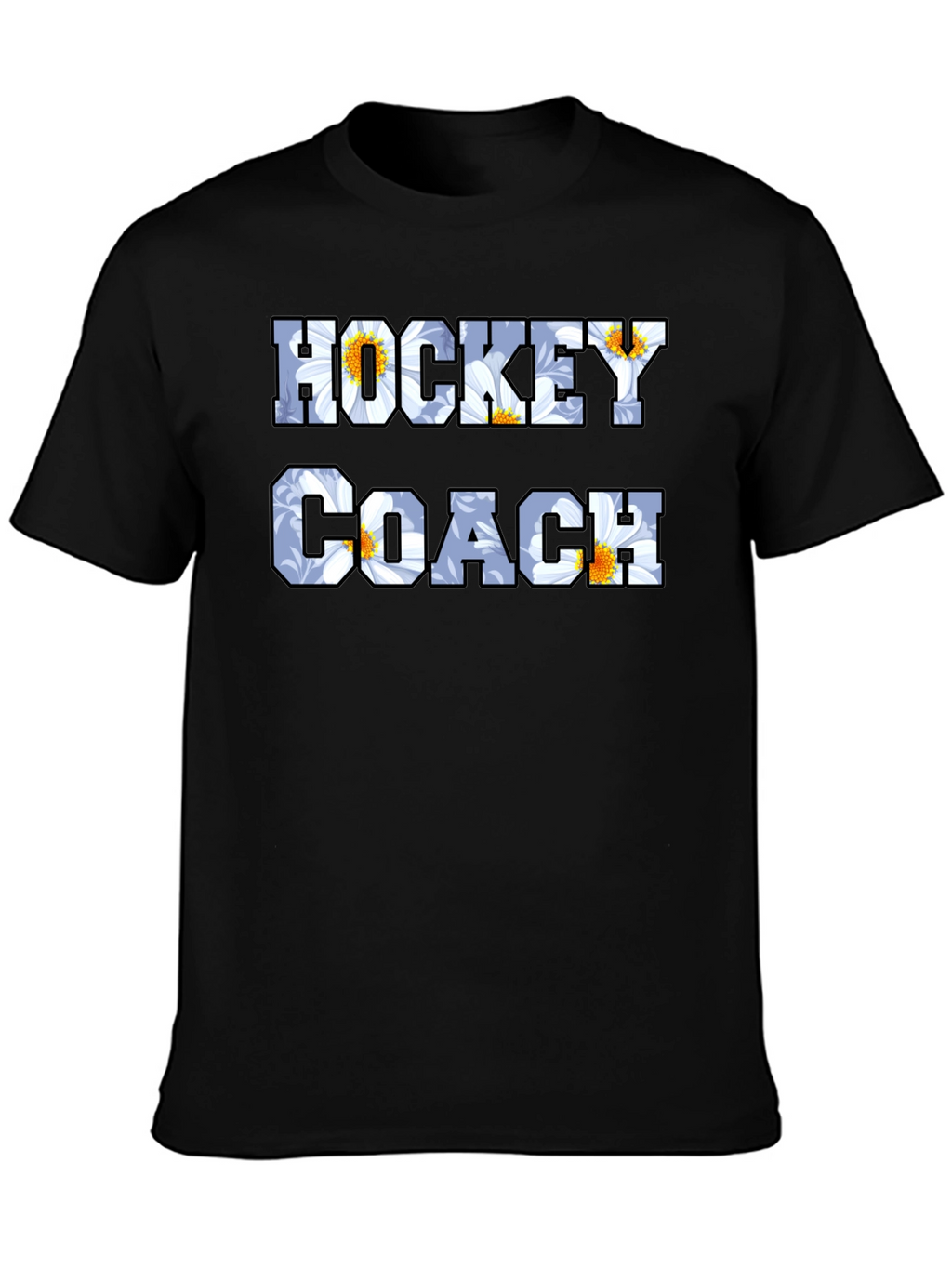 Hockey Coach Floral Graphic T-Shirt