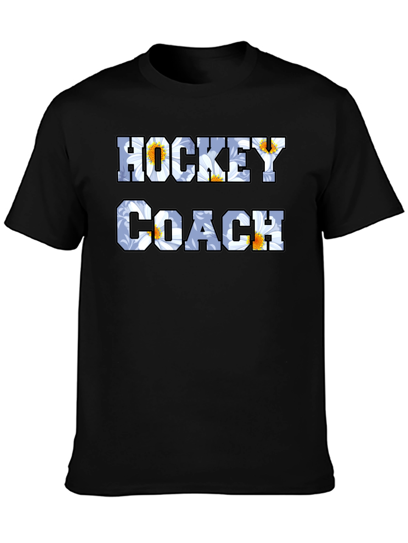 Hockey Coach Floral Graphic T-Shirt