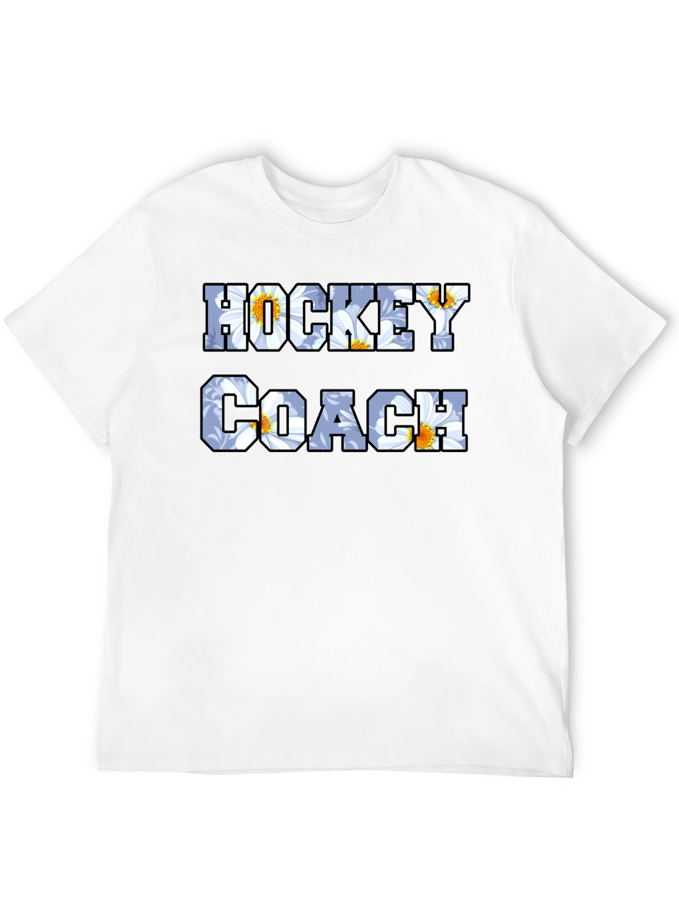 Hockey Coach Floral Graphic T-Shirt