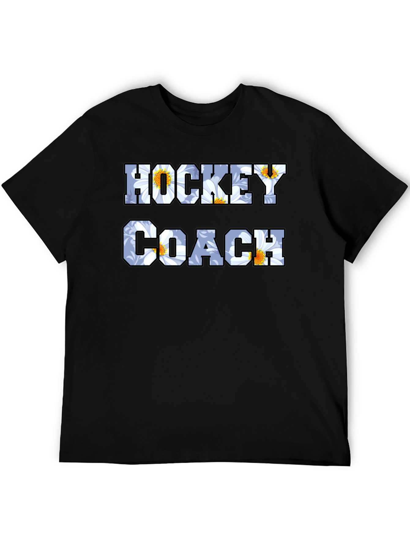 Hockey Coach Floral Graphic T-Shirt