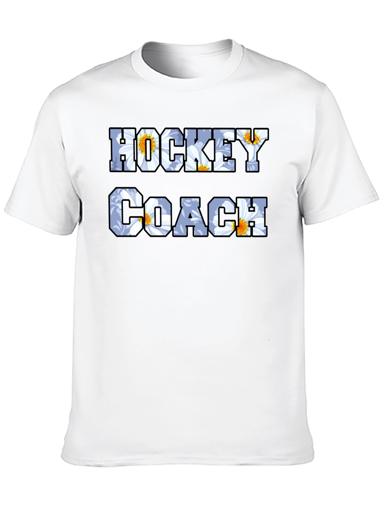 Hockey Coach Floral Graphic T-Shirt