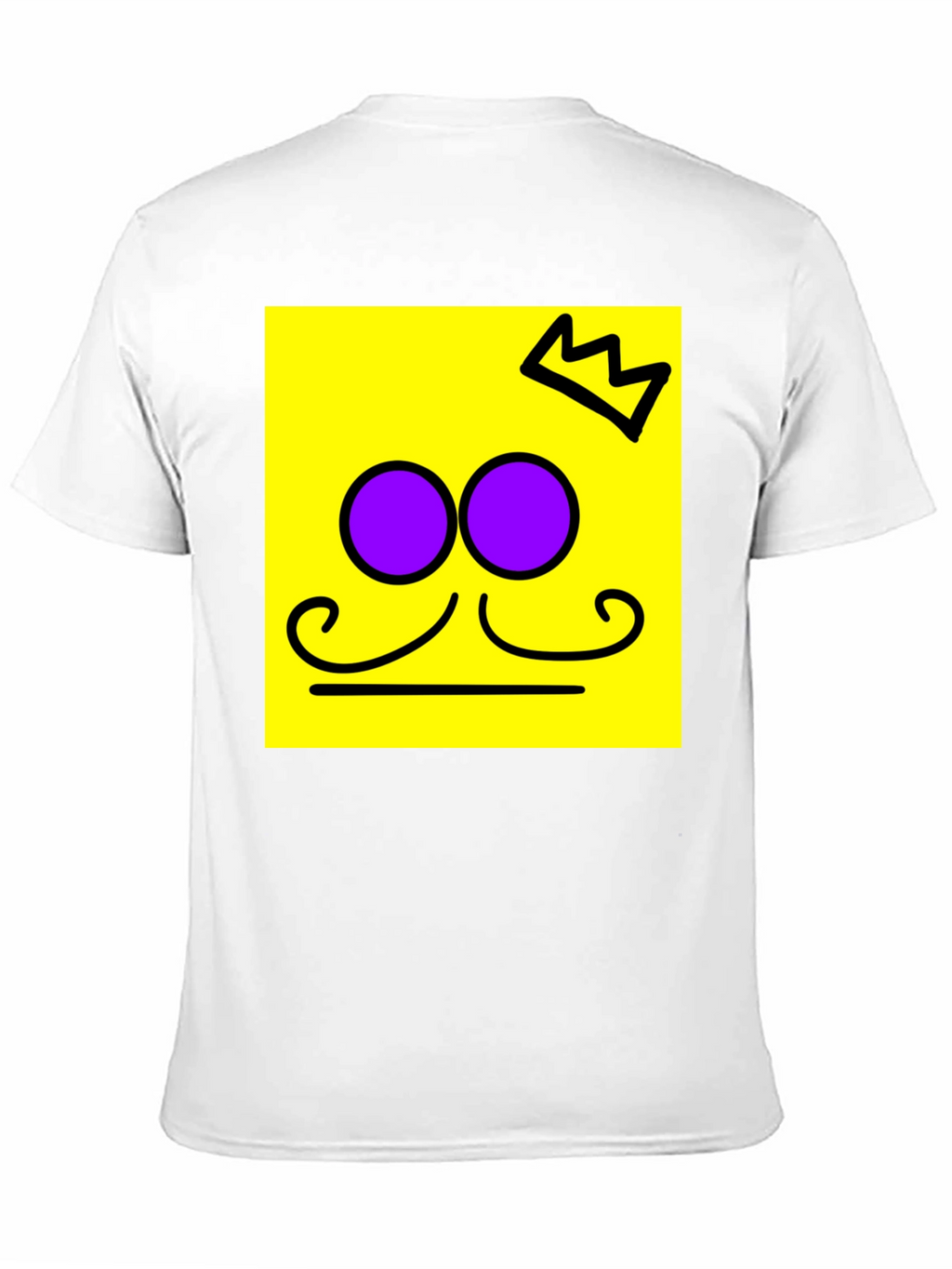 Crown Mustache Face T-Shirt - Black Cotton Tee
