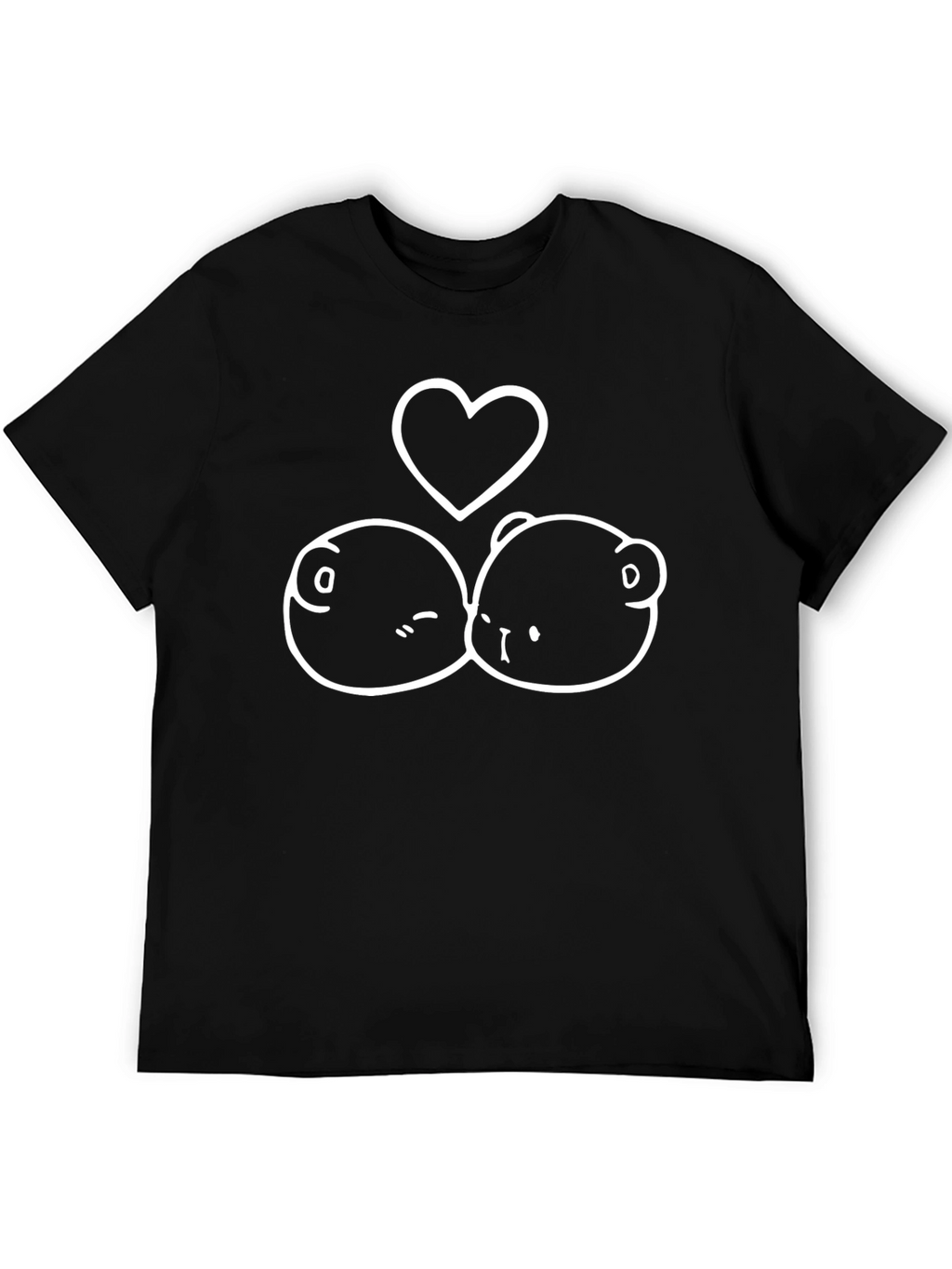 Cute Bear Love Graphic Tee - Black Unisex T-Shirt