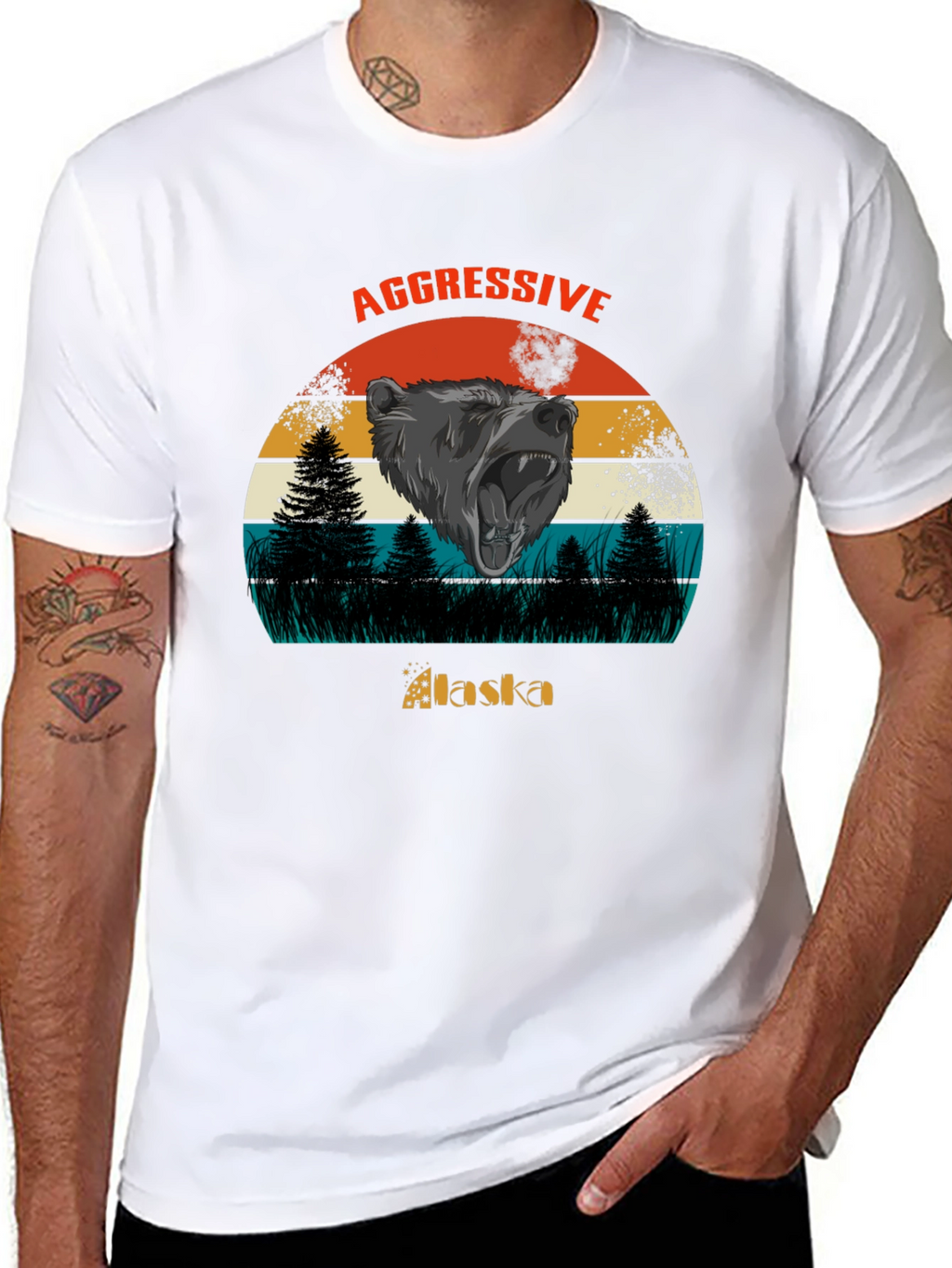 Aggressive Alaska Bear Graphic Tee