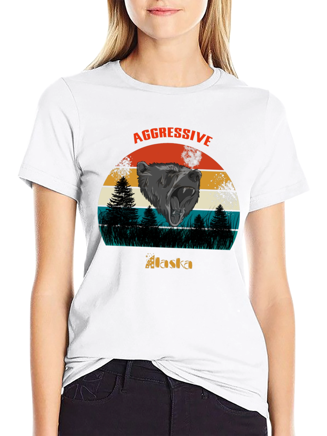 Aggressive Alaska Bear Graphic Tee