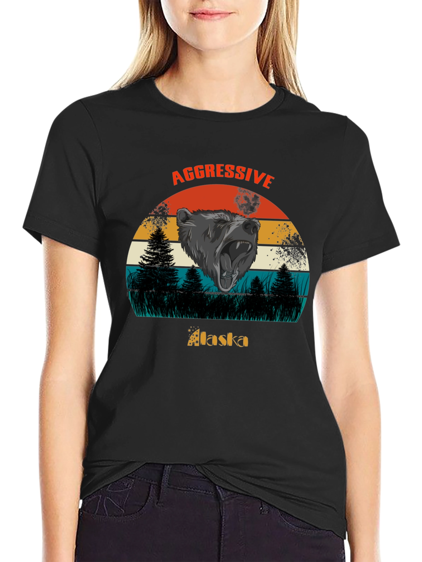 Aggressive Alaska Bear Graphic Tee